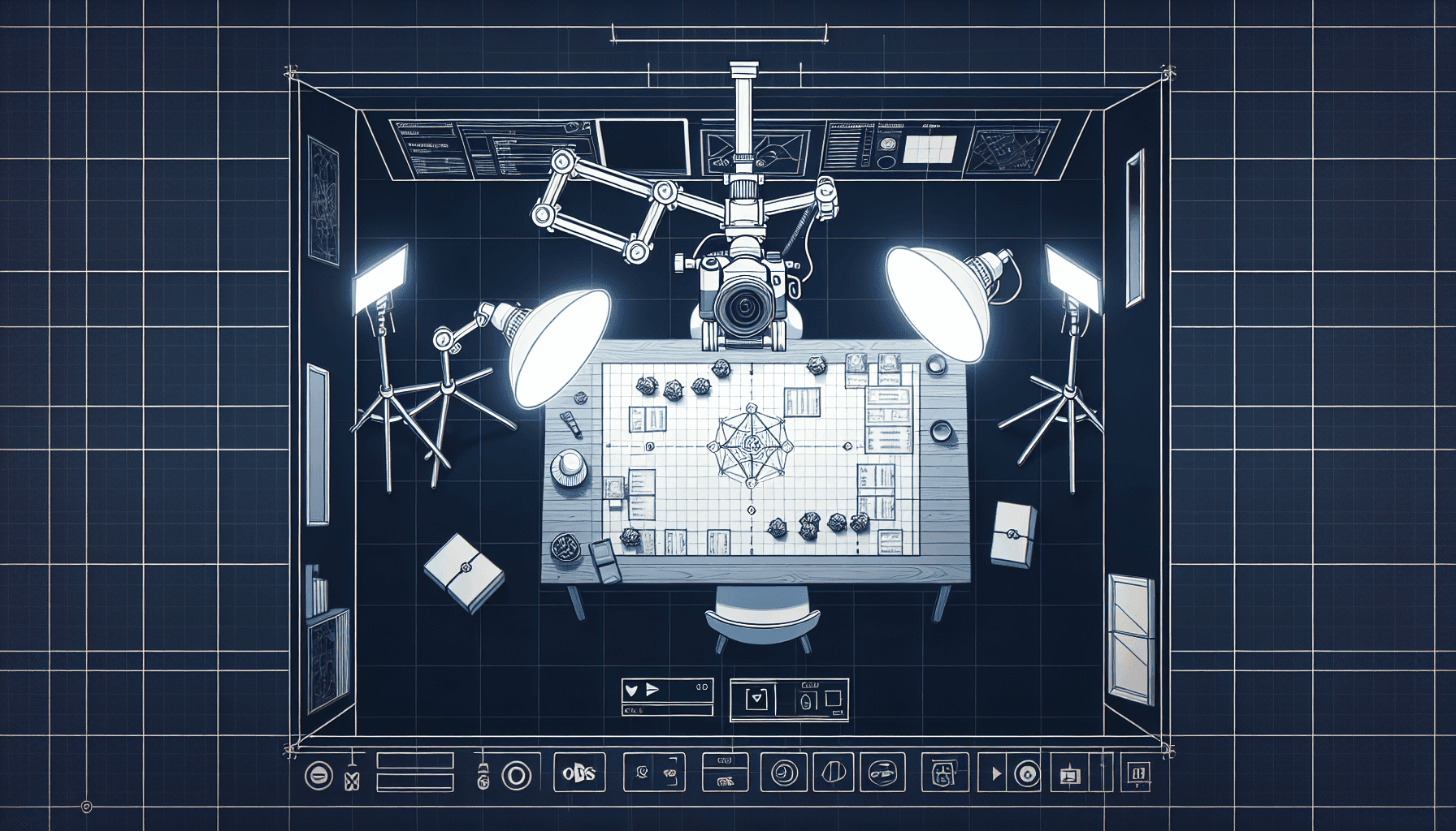 Overhead camera rig for tabletop streaming
